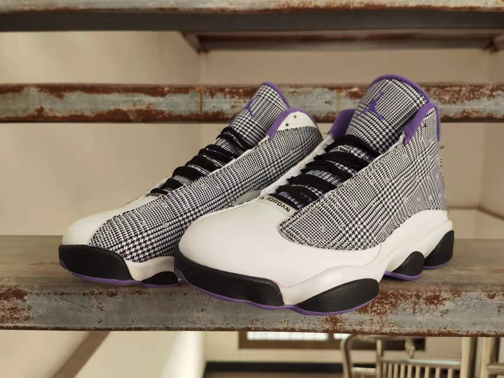 2022 Air Jordan 13 Grey Purple White Black Shoes